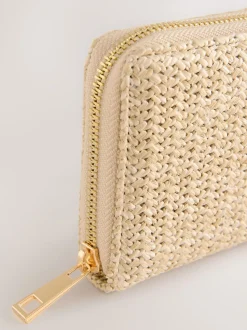 Natural Raffia Effect Purse