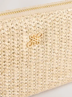 Natural Raffia Effect Purse