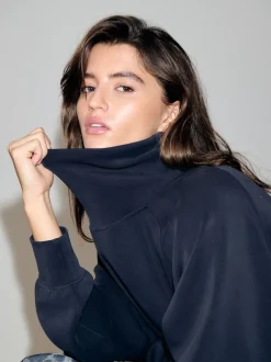 Navy Active Modal Supersoft Cowl Neck Jumper
