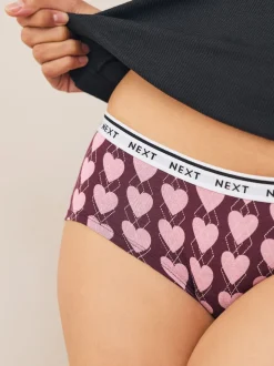 Navy Argyle Short Cotton Logo Knickers 4 Pack