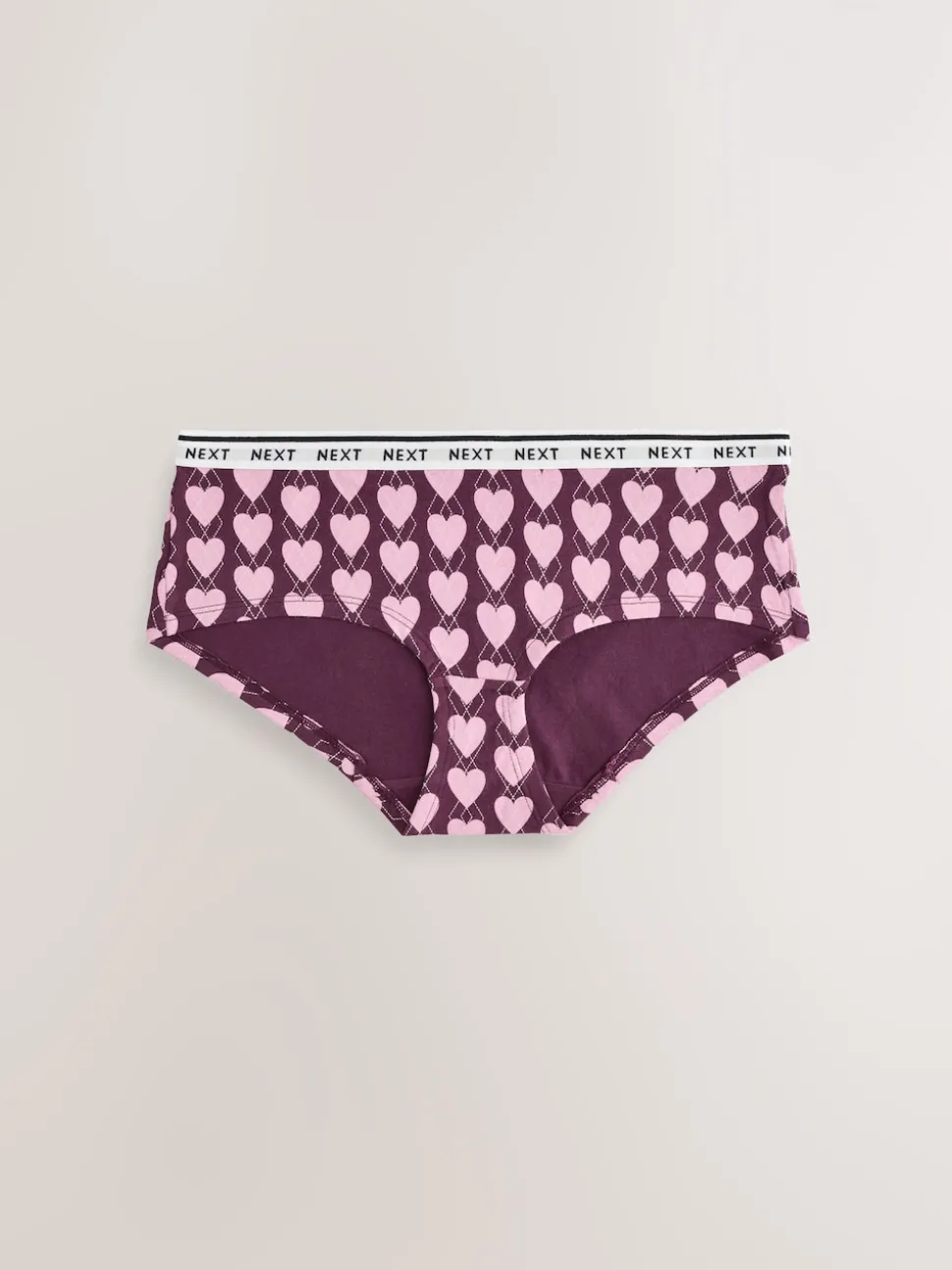 Navy Argyle Short Cotton Logo Knickers 4 Pack