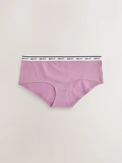 Navy Argyle Short Cotton Logo Knickers 4 Pack