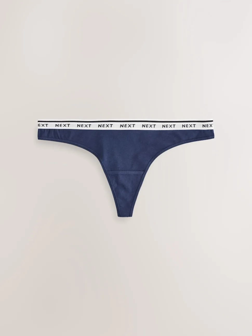 Navy Argyle Thong Cotton Logo Knickers 4 Pack