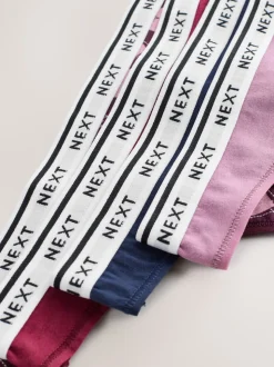 Navy Argyle Thong Cotton Logo Knickers 4 Pack