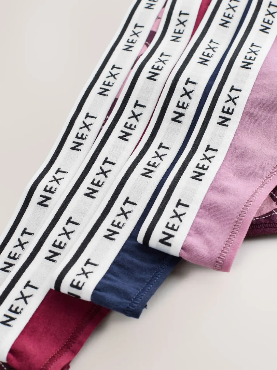 Navy Argyle Thong Cotton Logo Knickers 4 Pack