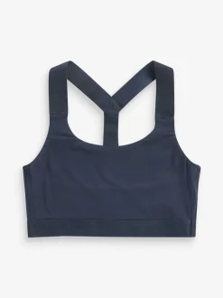 Navy Blue Active Sports Low Impact Ultimate Comfort Crop Top