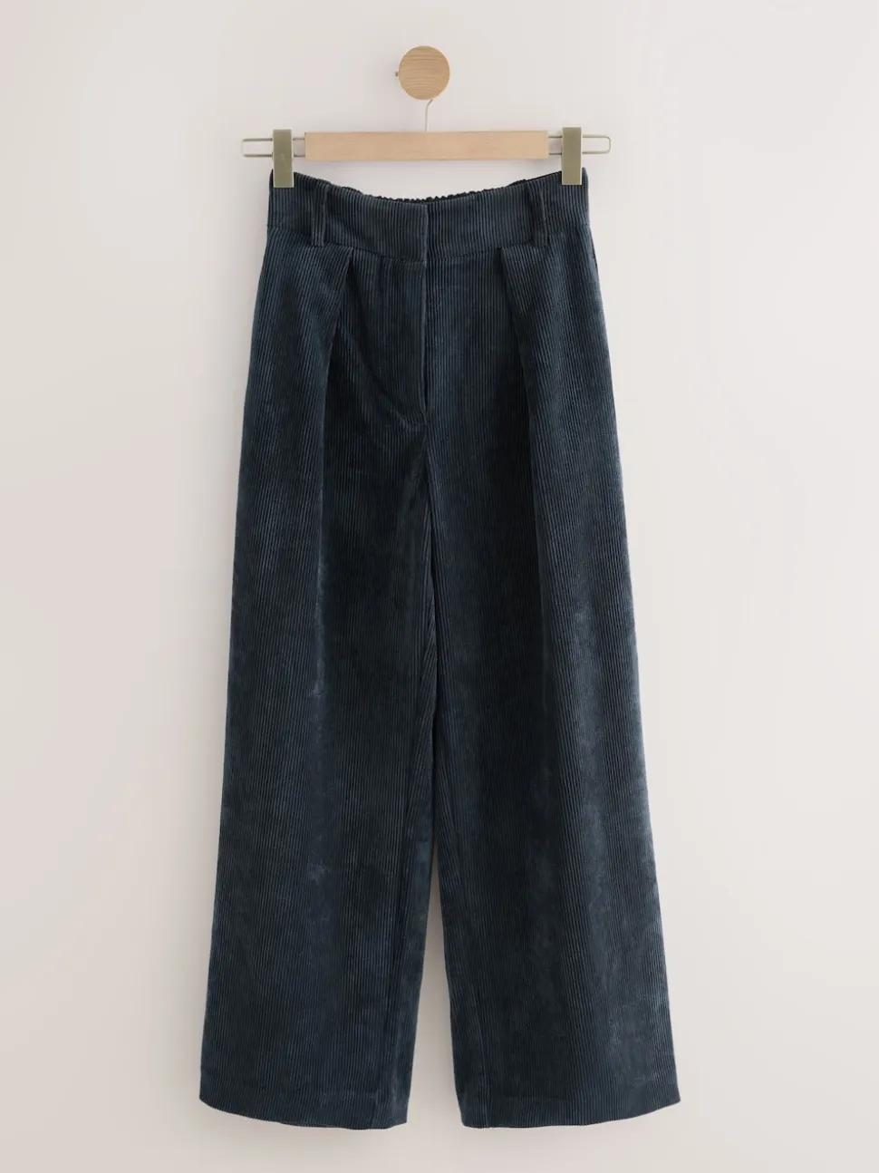 Navy Blue Cord Wide Leg Trousers