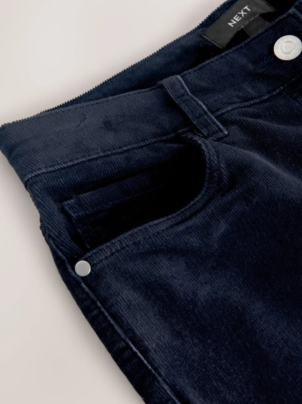 Navy Blue Corduroy Skinny Trousers