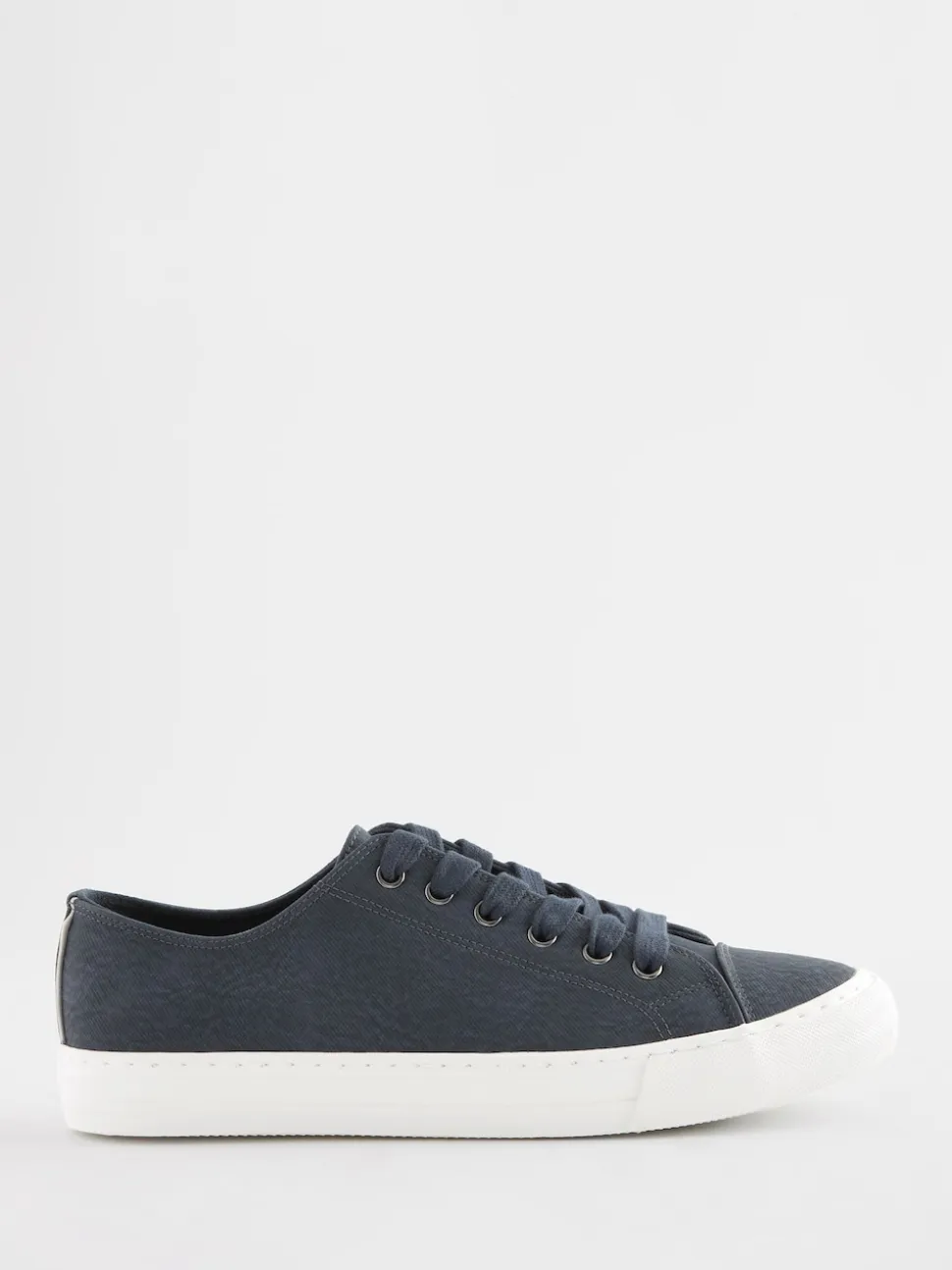Navy Blue Extra Wide Fit Patent Baseball Trainers
