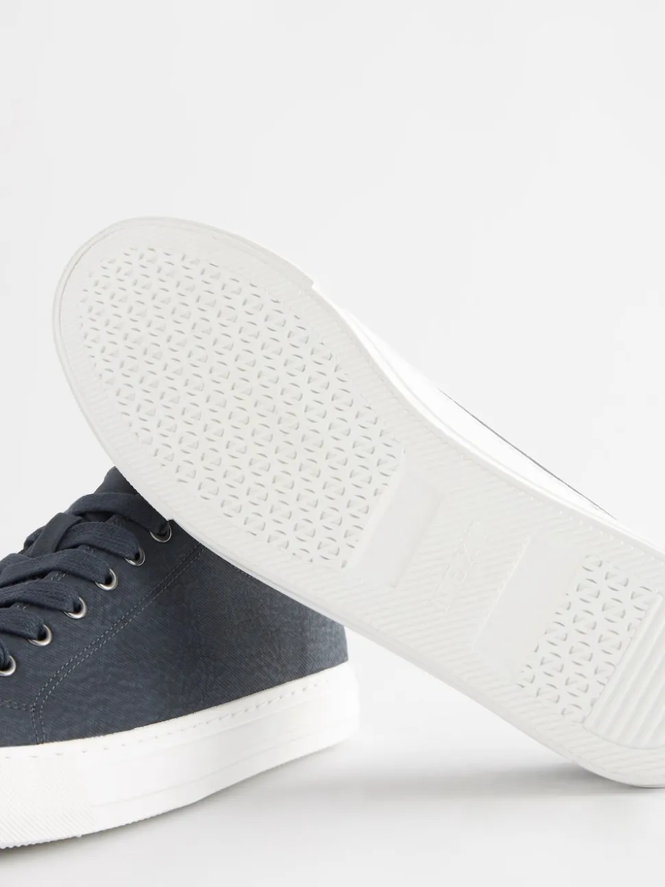 Navy Blue Extra Wide Fit Patent Baseball Trainers