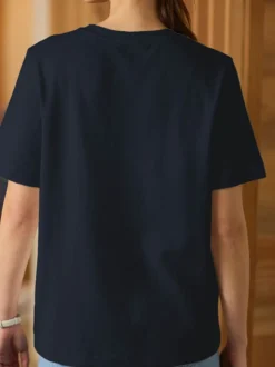 Navy Blue Heavyweight Short Sleeve Crew Neck T-Shirt