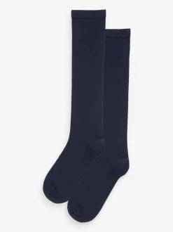 Navy Blue Modal Blend Knee High Socks 2 Pack