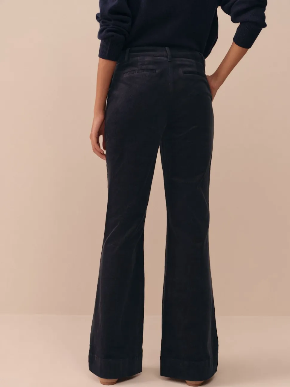 Navy Blue N. Premium Cord Bootcut Trousers