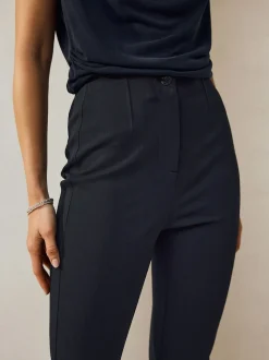 Navy Blue Sculpting Military Trousers