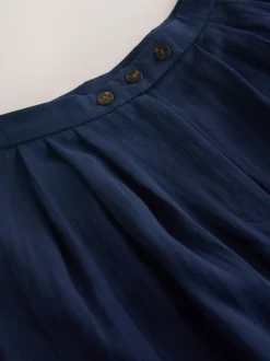 Navy Blue Superwide Pleated Trousers
