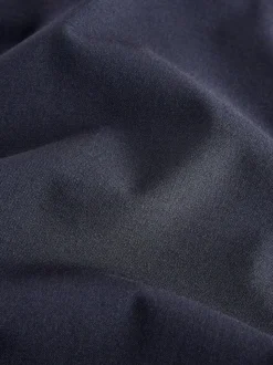 Navy Blue Tailored Bootcut Trousers With Wool