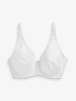 Navy Blue/Pink/White Non Pad Full Cup DD+ Cotton Blend Ultimate Comfort Bras 3 Pack