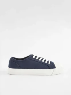 Navy Canvas Baseball Trainers