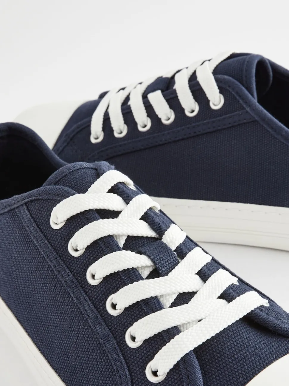 Navy Canvas Baseball Trainers