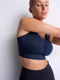 Navy DD+ Ultimate Dry Tech Breathable Lightweight Pad High Impact Sports Bra
