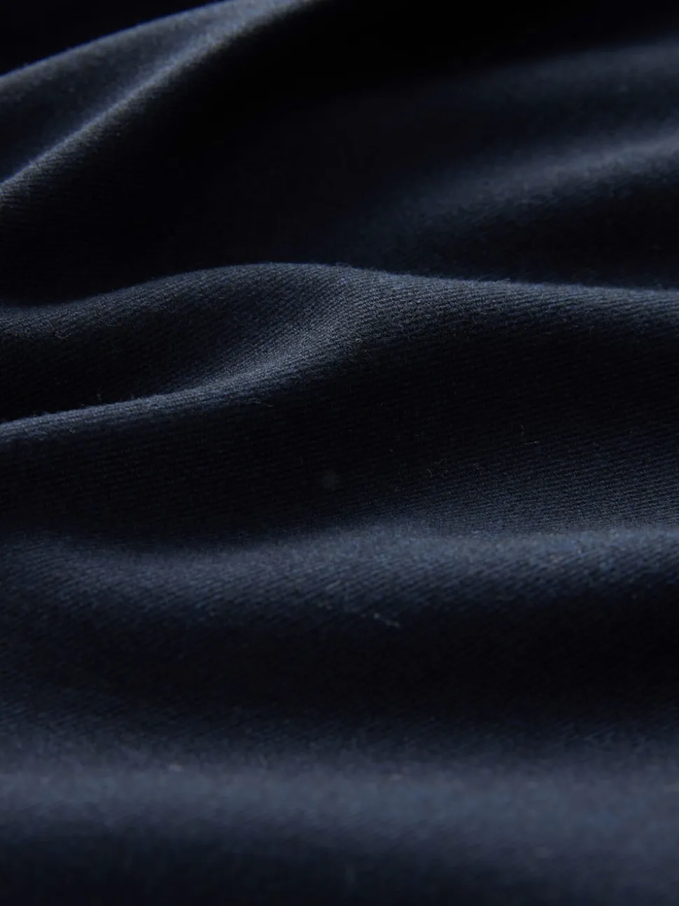Navy Elastic Back Wide Leg Trousers With Wool