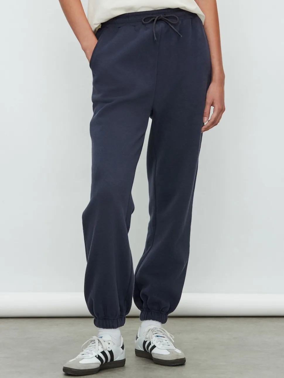 Navy Essential Cuffed Jersey Joggers