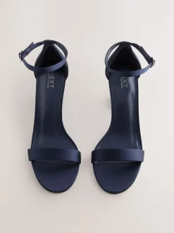 Navy Extra Wide Fit Block Heel Sandals