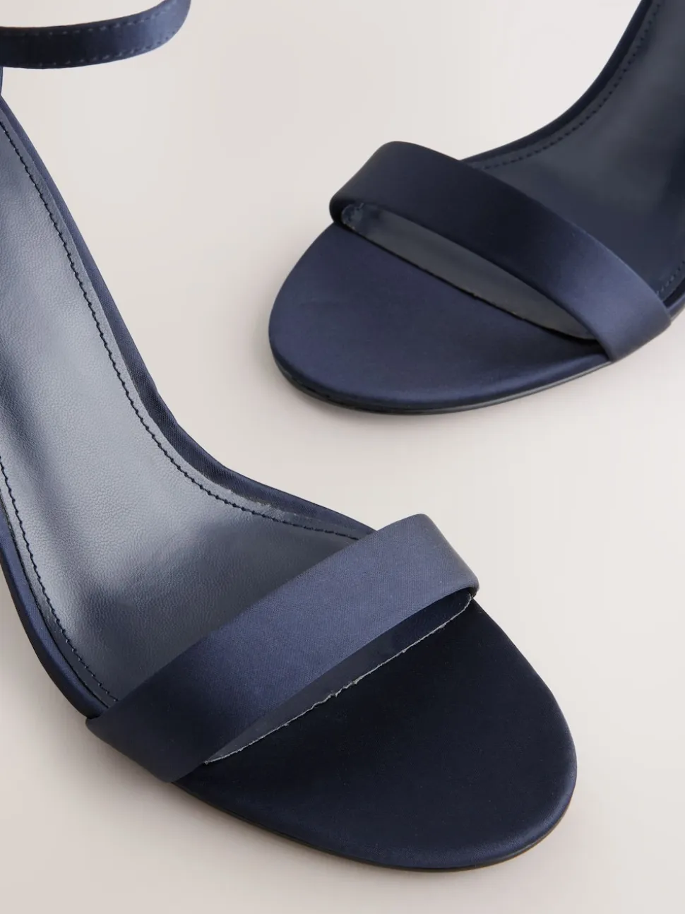 Navy Extra Wide Fit Block Heel Sandals