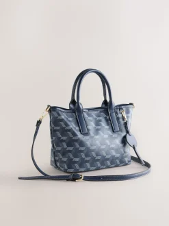 Navy Geometric Print Cross-Body Bag