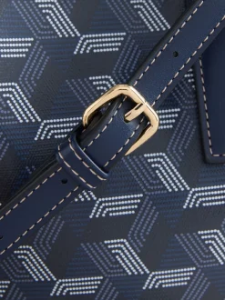 Navy Geometric Print Cross-Body Bag