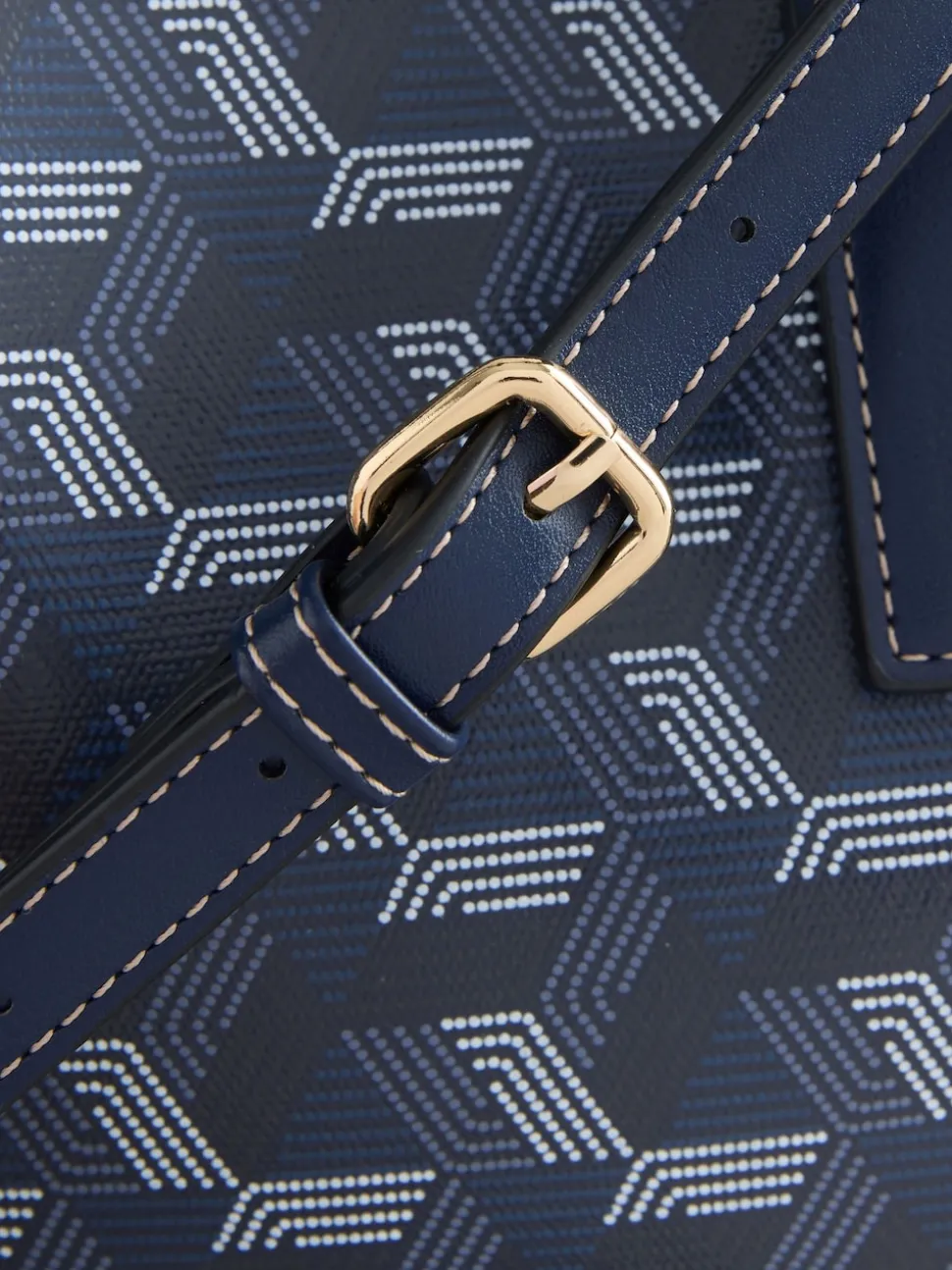 Navy Geometric Print Cross-Body Bag