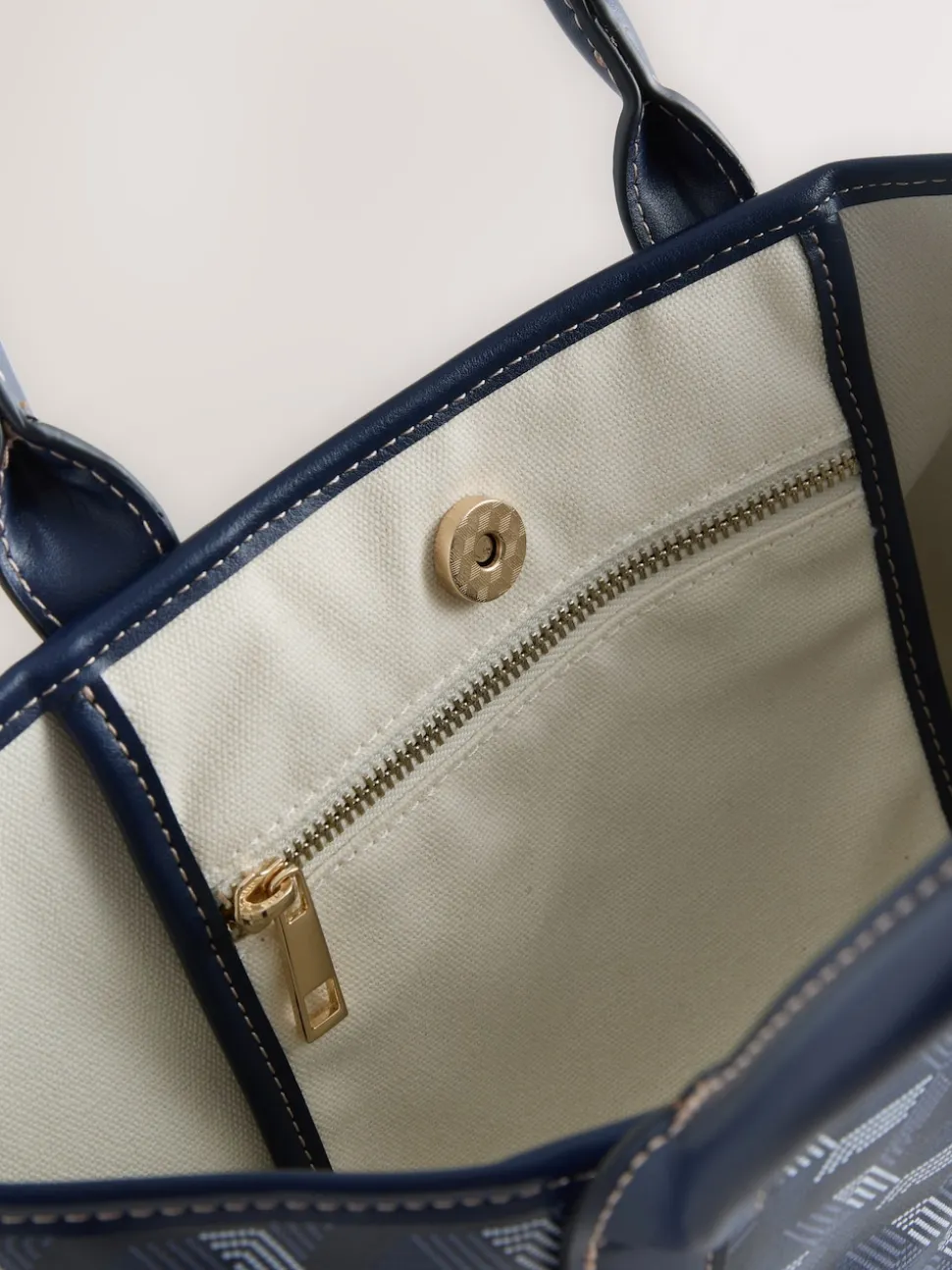 Navy Geometric Print Cross-Body Bag