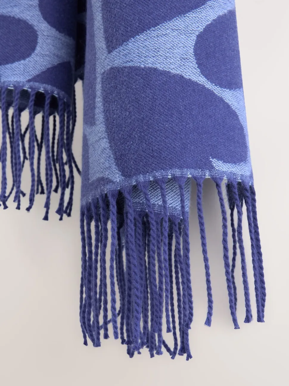 Navy Heart Print Midweight Scarf