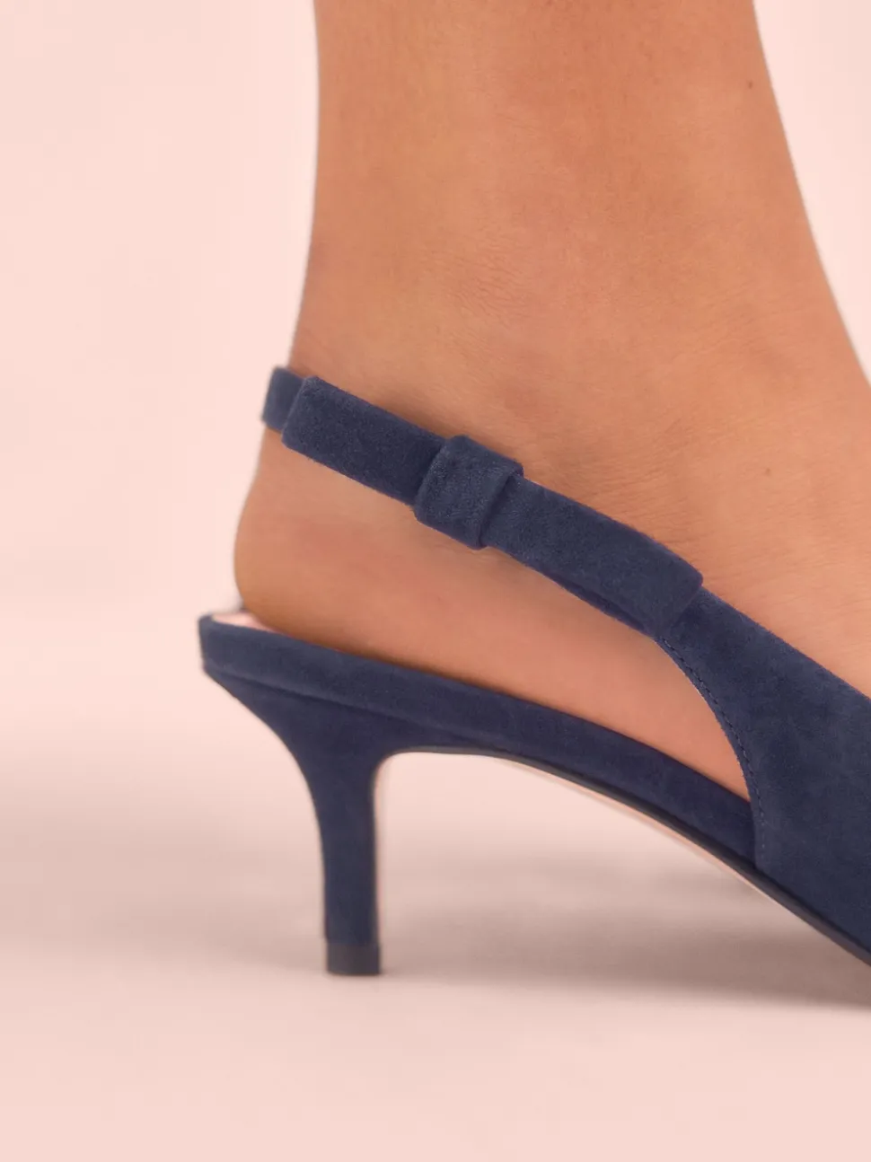 Navy Leather Tabitha Simmons x Next Dela Slingback Point Heels