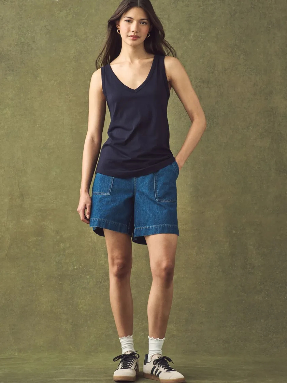 Navy Modal Slouch Vest