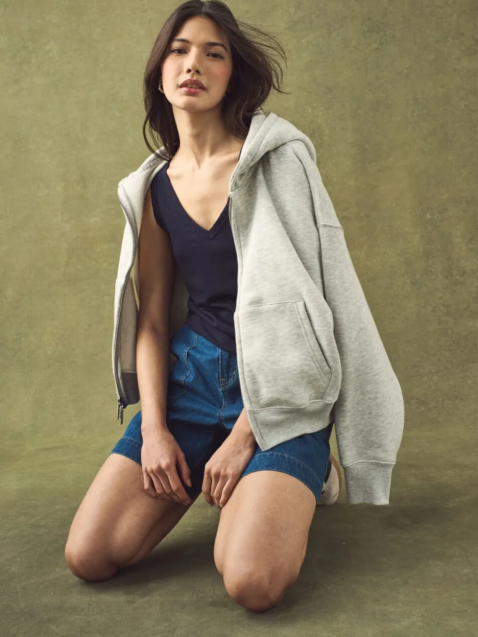 Navy Modal Slouch Vest