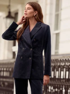 Navy N. Premium Cord Double Breasted Blazer