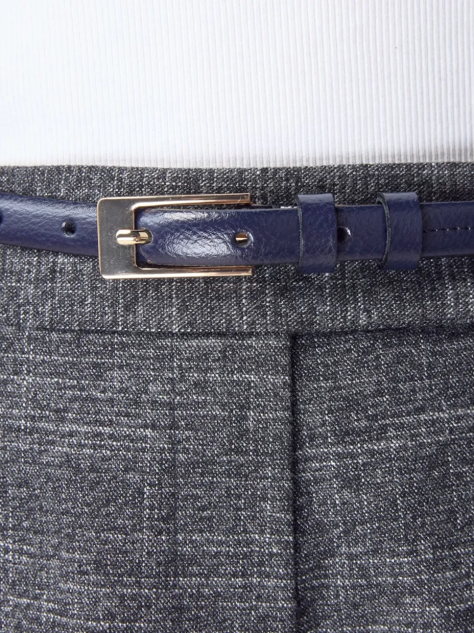 Navy N. Premium Skinny Made In Italy Leather Belt