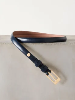 Navy N. Premium Skinny Made In Italy Leather Belt