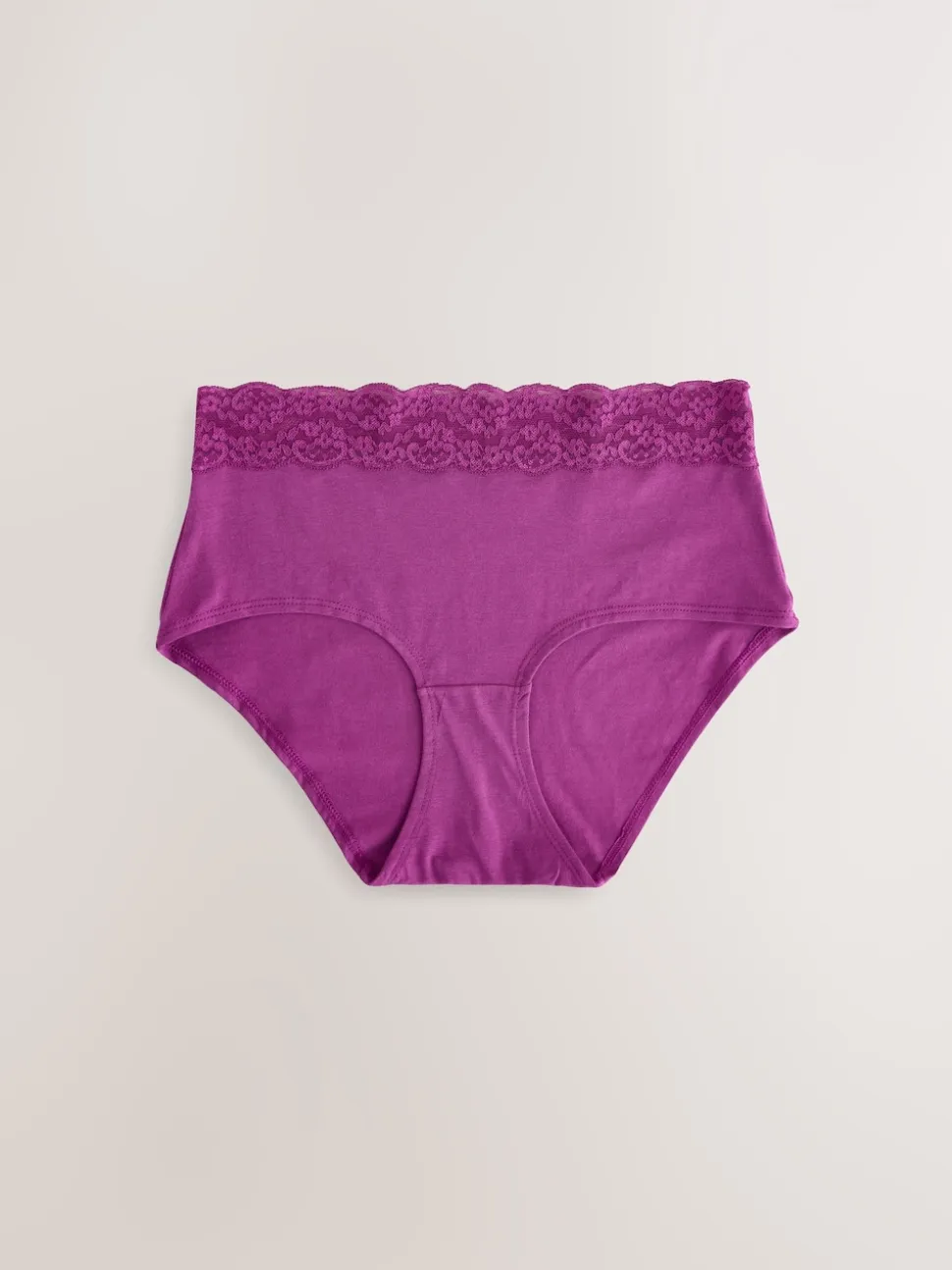 Navy Paisley Midi Cotton Lace Knickers 4 Pack