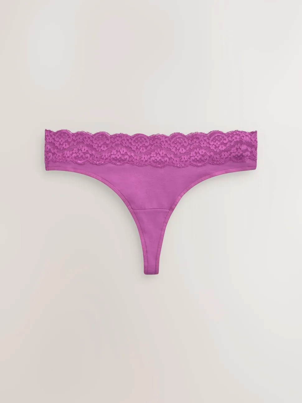 Navy Paisley Thong Cotton Lace Knickers 4 Pack