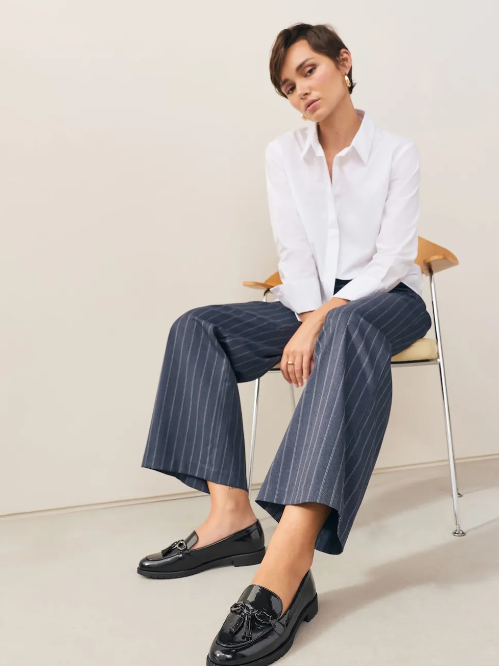 Navy Patent Patent Tassel Hardware Detail Loafers
