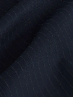 Navy Pinstripe Smoothing Ponte Jersey Wide Leg Trousers