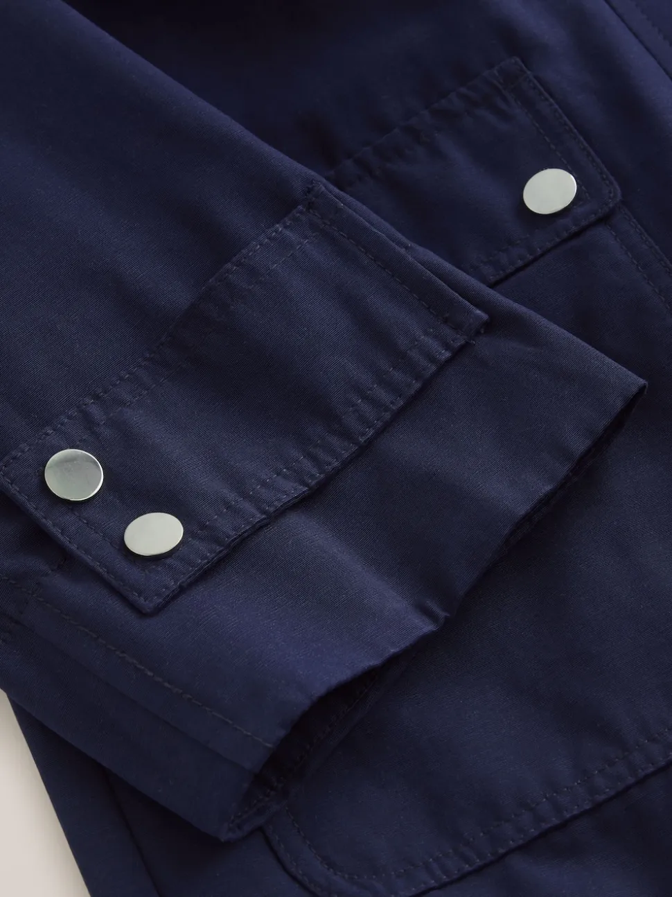 Navy Shower Resistant Hooded Rain Coat