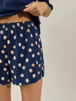 Navy Spot Cotton Short Set Pyjamas