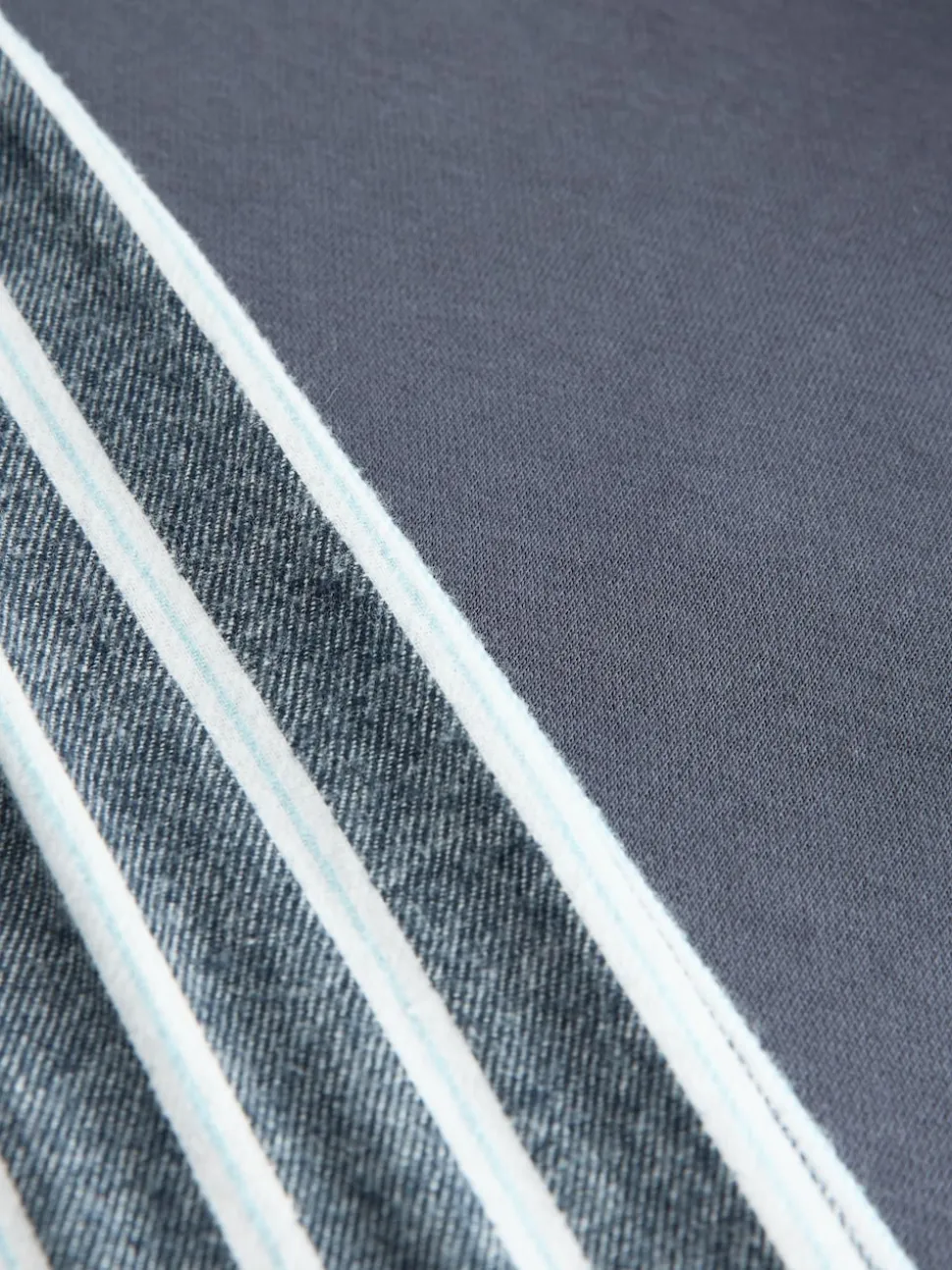 Navy Stripe Half Zip Sweatshirt and Flannel Pyjamas Set
