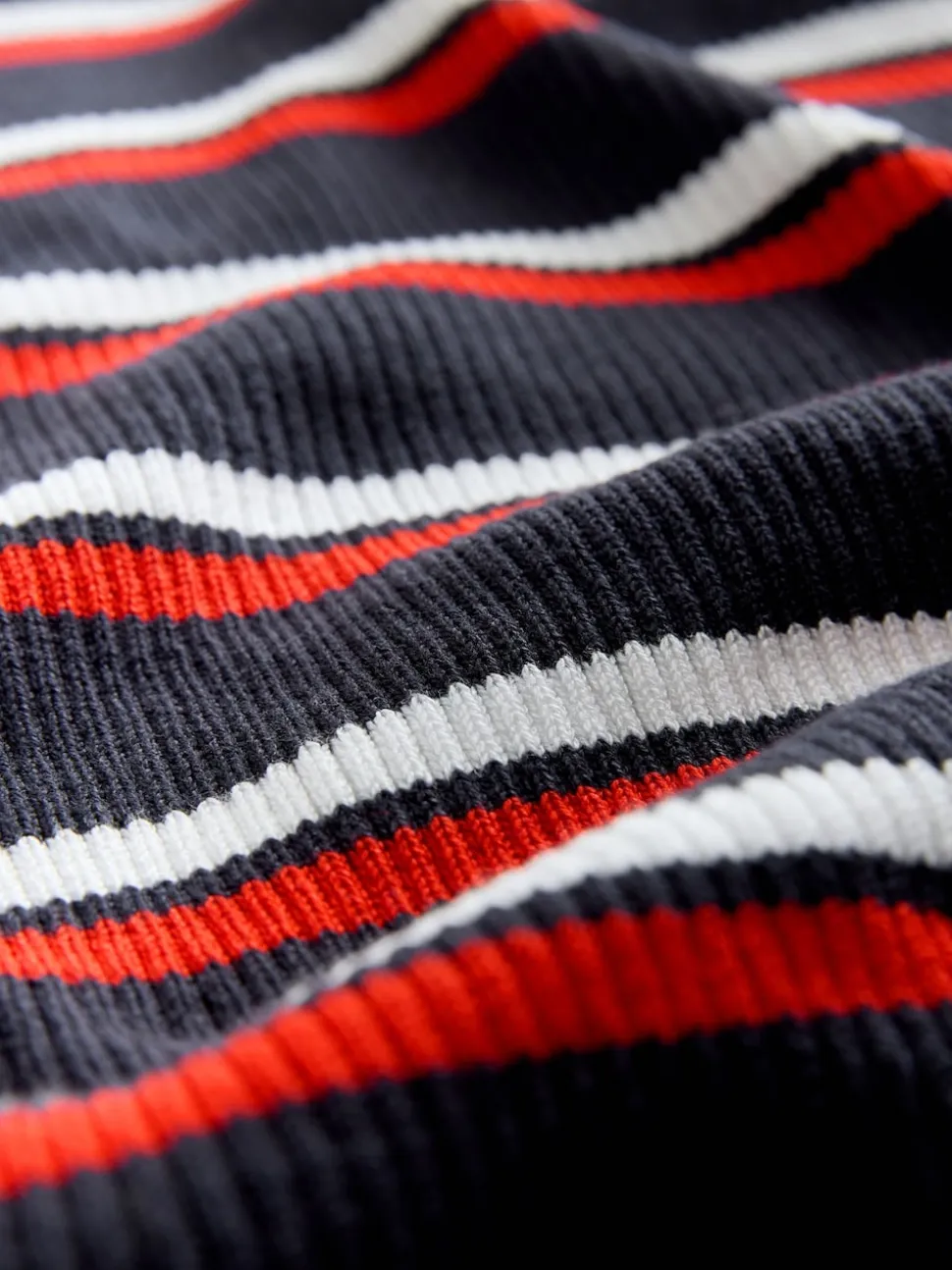 Navy Stripe Maternity Collared Knit Dress