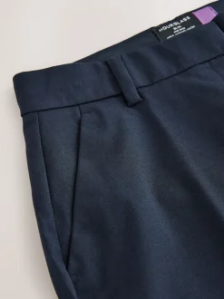 Navy Tailored Hourglass Slim Trousers with Wool
