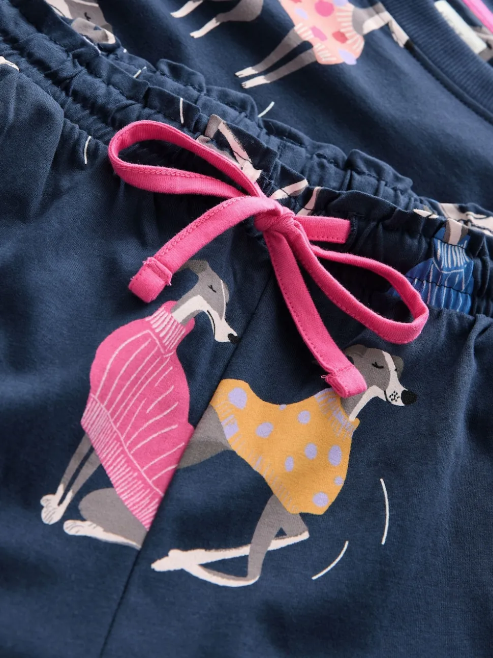 Navy Whippet 100% Cotton Short Set Pyjamas