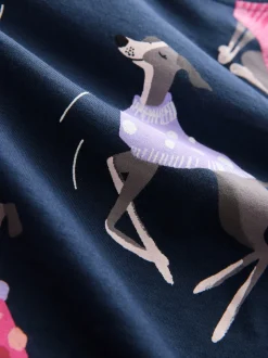 Navy Whippet 100% Cotton Short Set Pyjamas